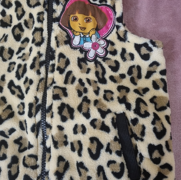 Nickelodeon girls hooded faux fur vest Size 6X leopard print. - Picture 2 of 6